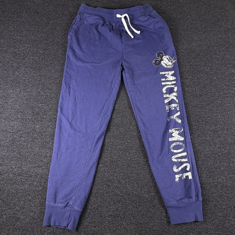 Disney Jogger Pants Mens Medium Mickey Mouse Purple Graphic EUC